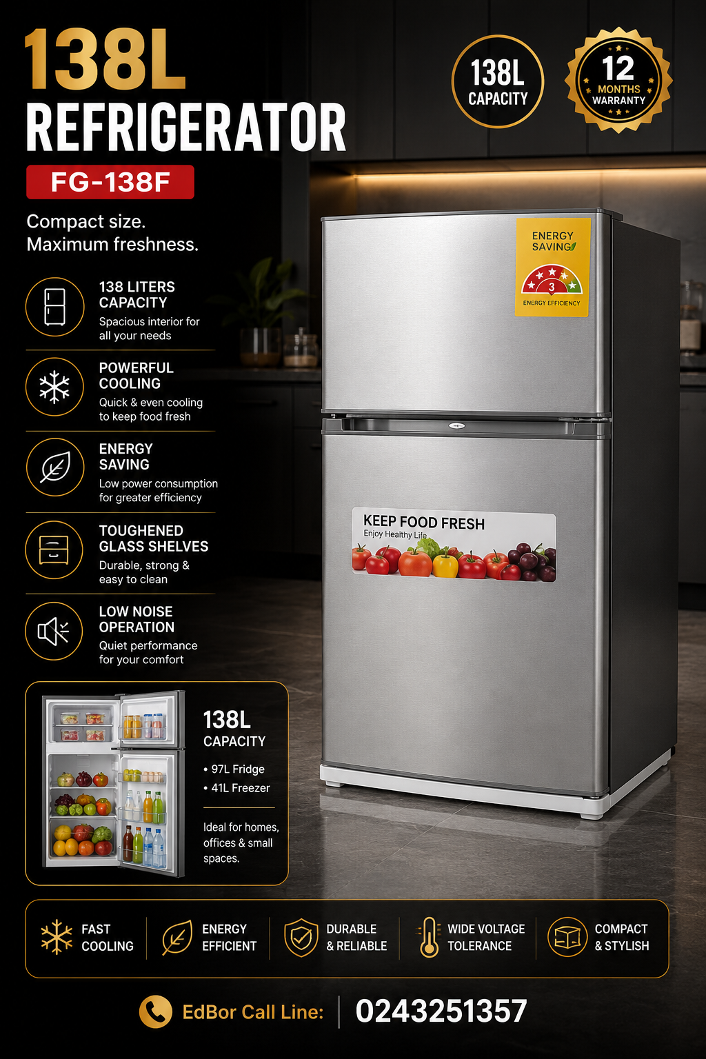 138L Refrigerator