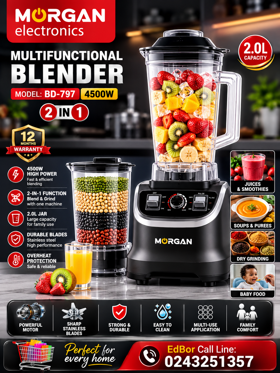2.0L 2-in-1 Blender